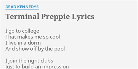dead kennedys terminal preppie lyrics